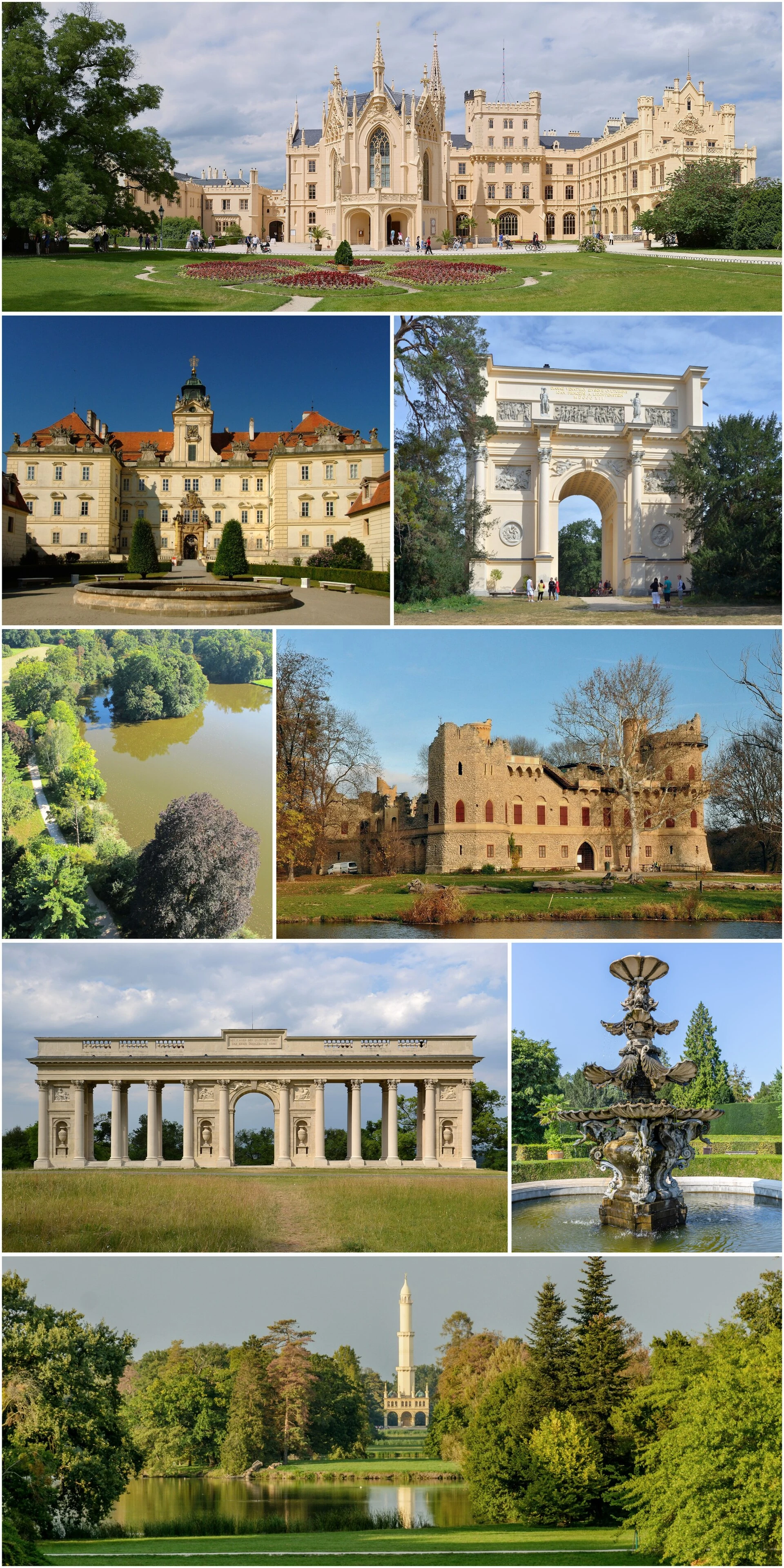 Lednice Castle and historic park in the Lednice-Valtice Cultural Landscape