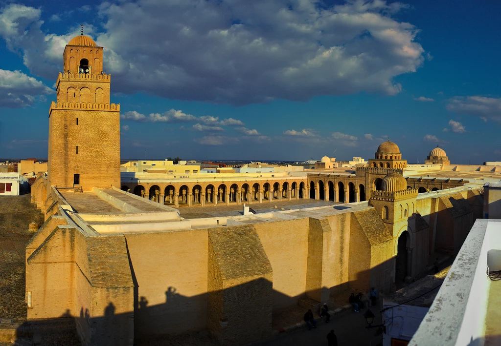 Courtyard and minaret of the Great Mosque of Kairouan
