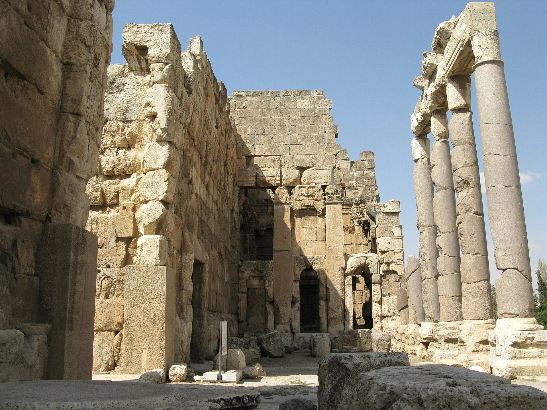 Surviving columns of the Temple of Jupiter at Baalbek.