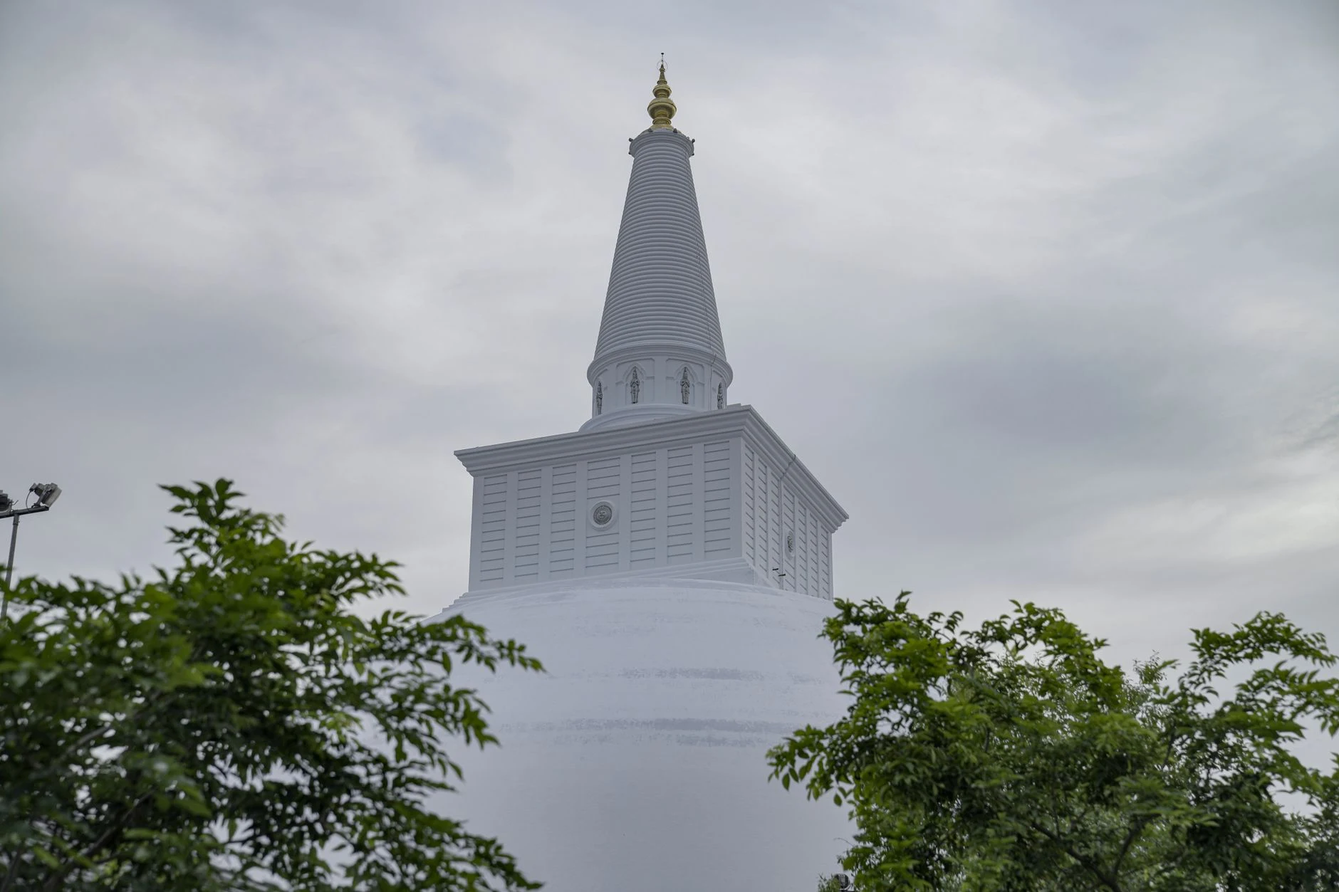White Ruwanweliseya stupa in Anuradhapura in morning light.