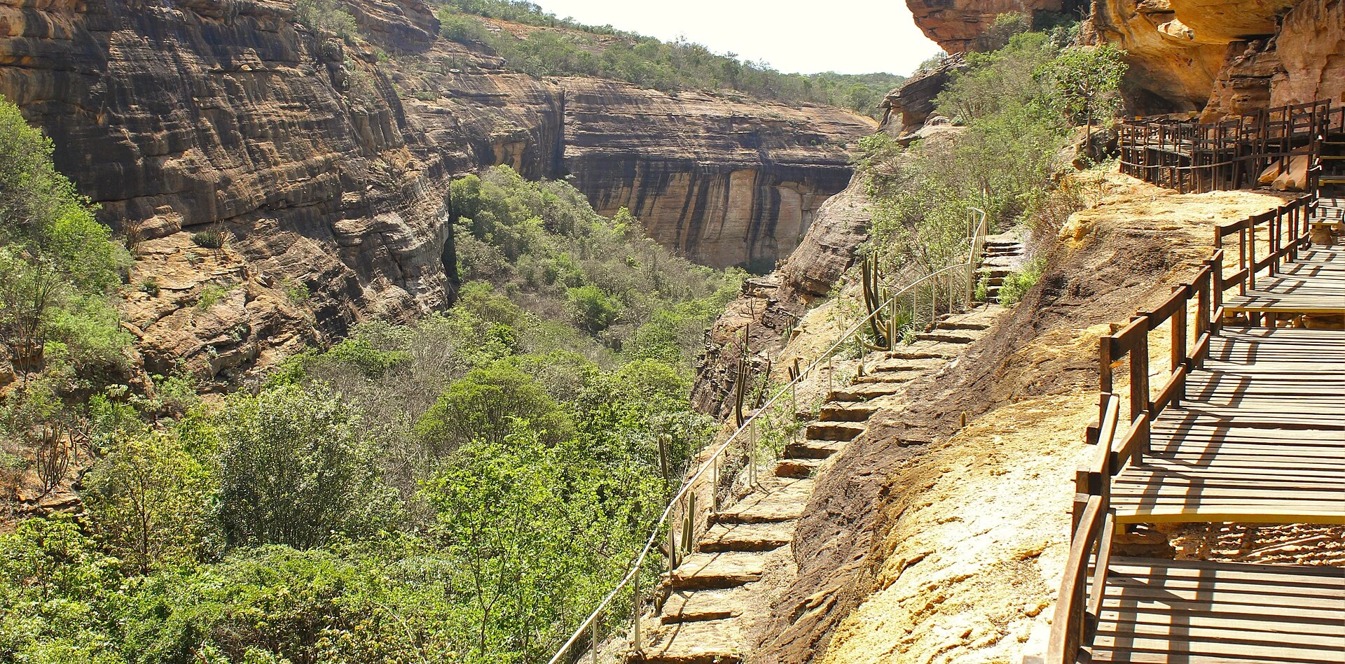 Sandstone formations and caatinga vegetation in Serra da Capivara.