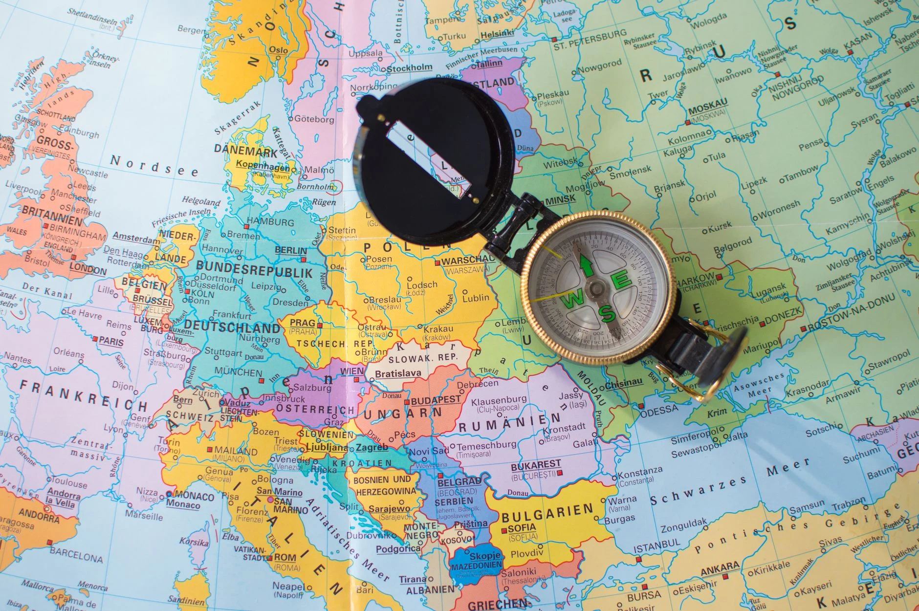 Map and notebook for travel planning.