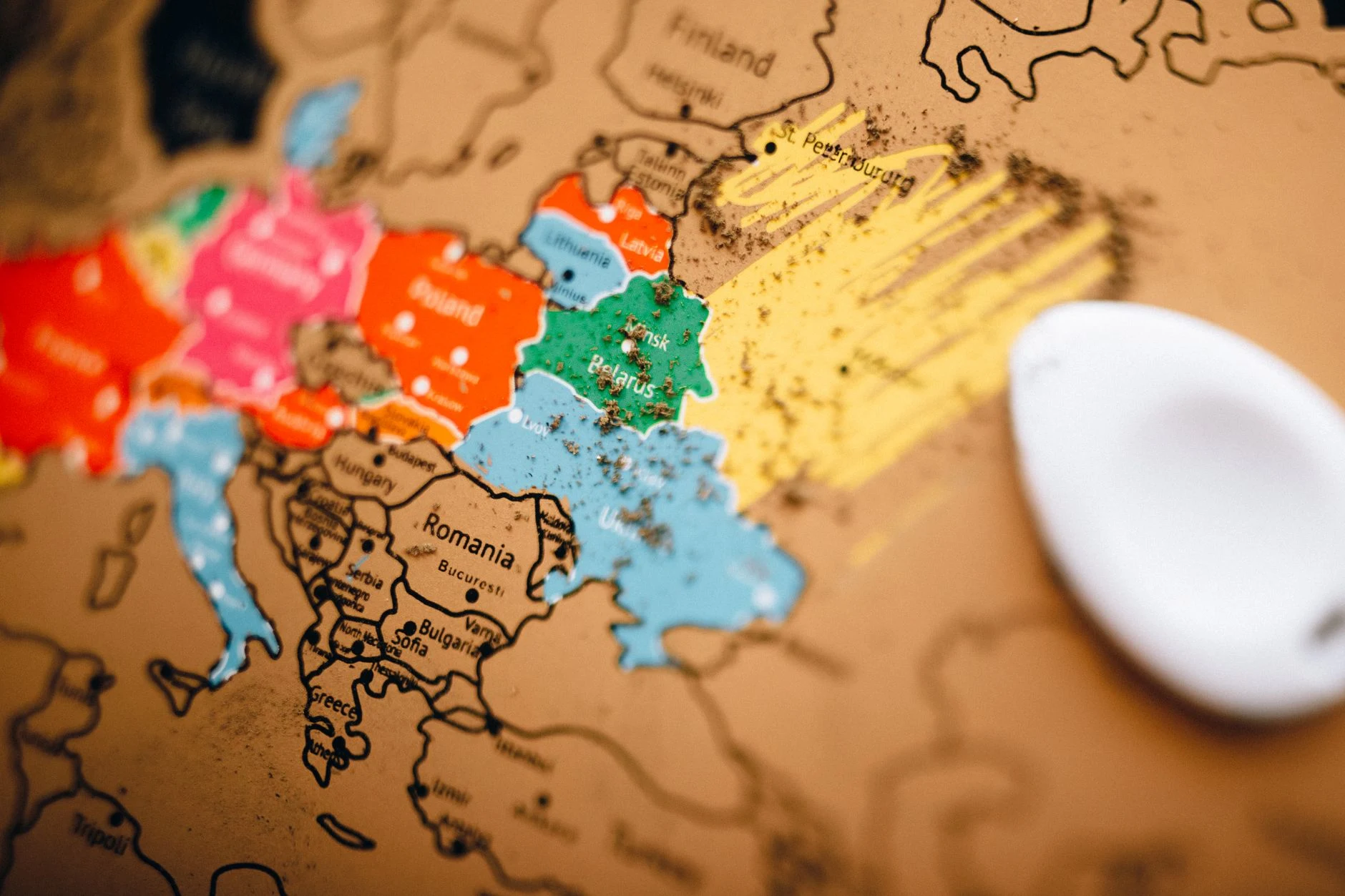 Travel-planning notebook with Belarus as the destination.