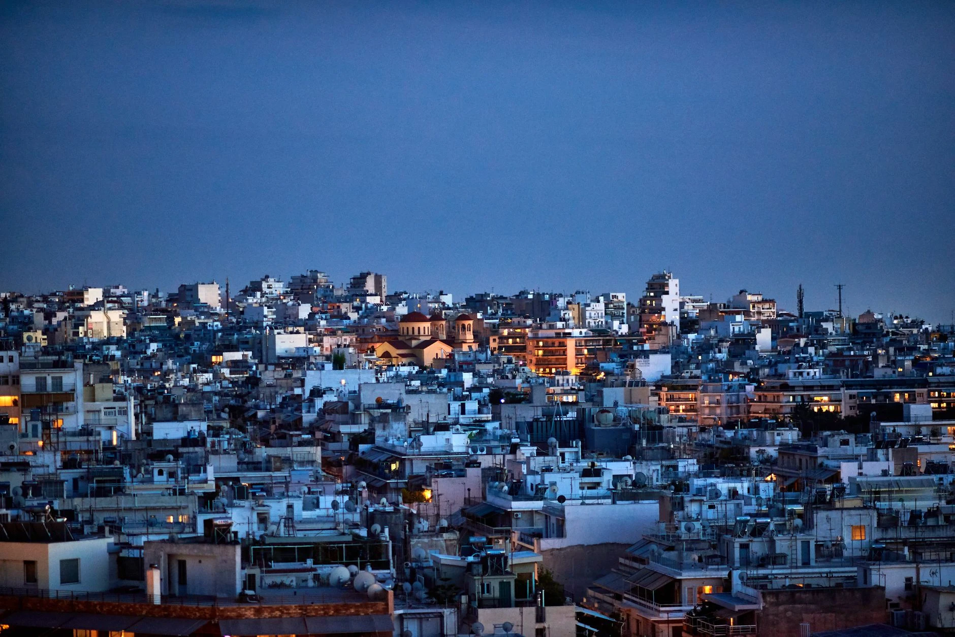 Contemporary urban view of Athens, the capital of Greece.