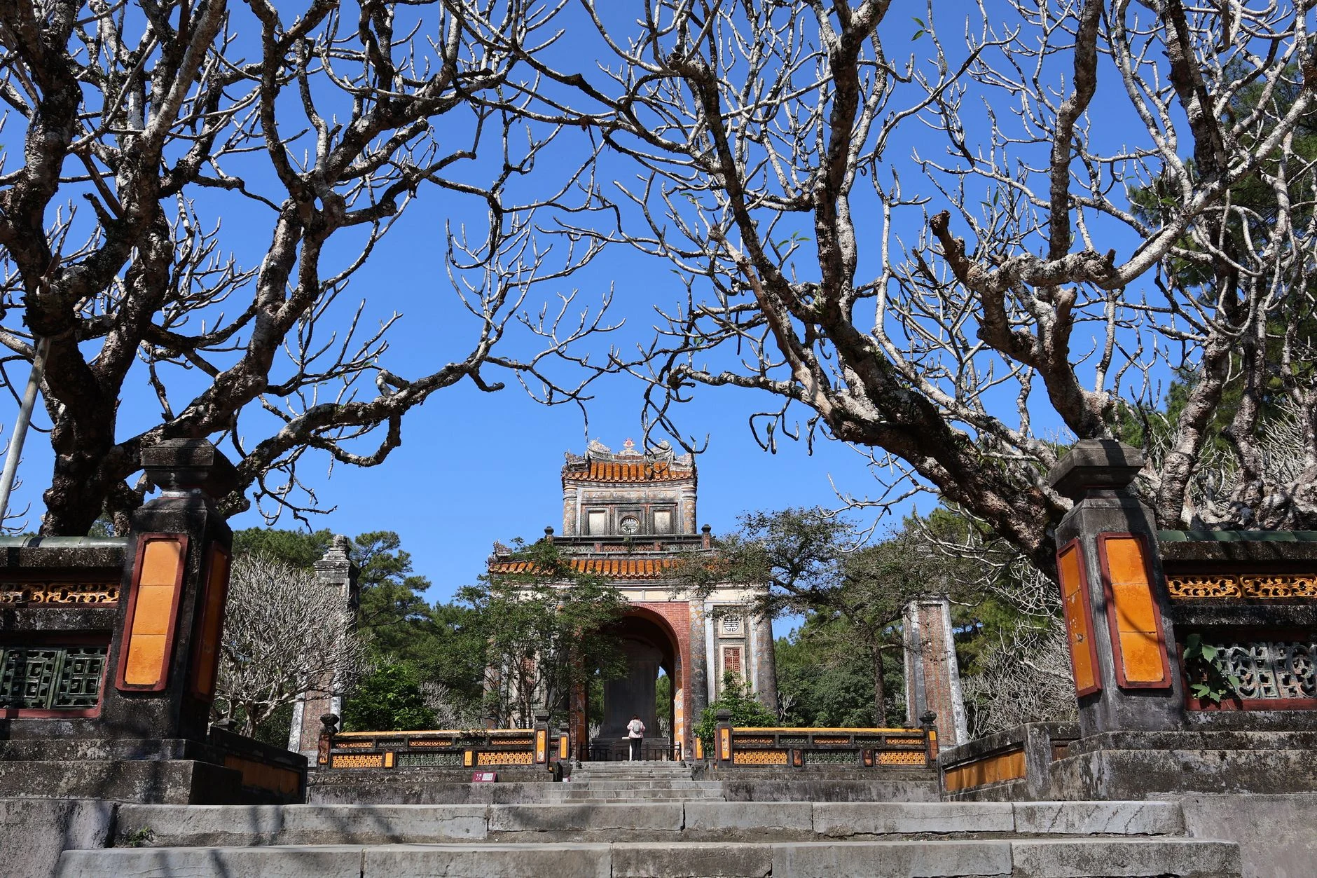 Entrance to the Minh Mạng Tomb in Huế, Vietnam.
