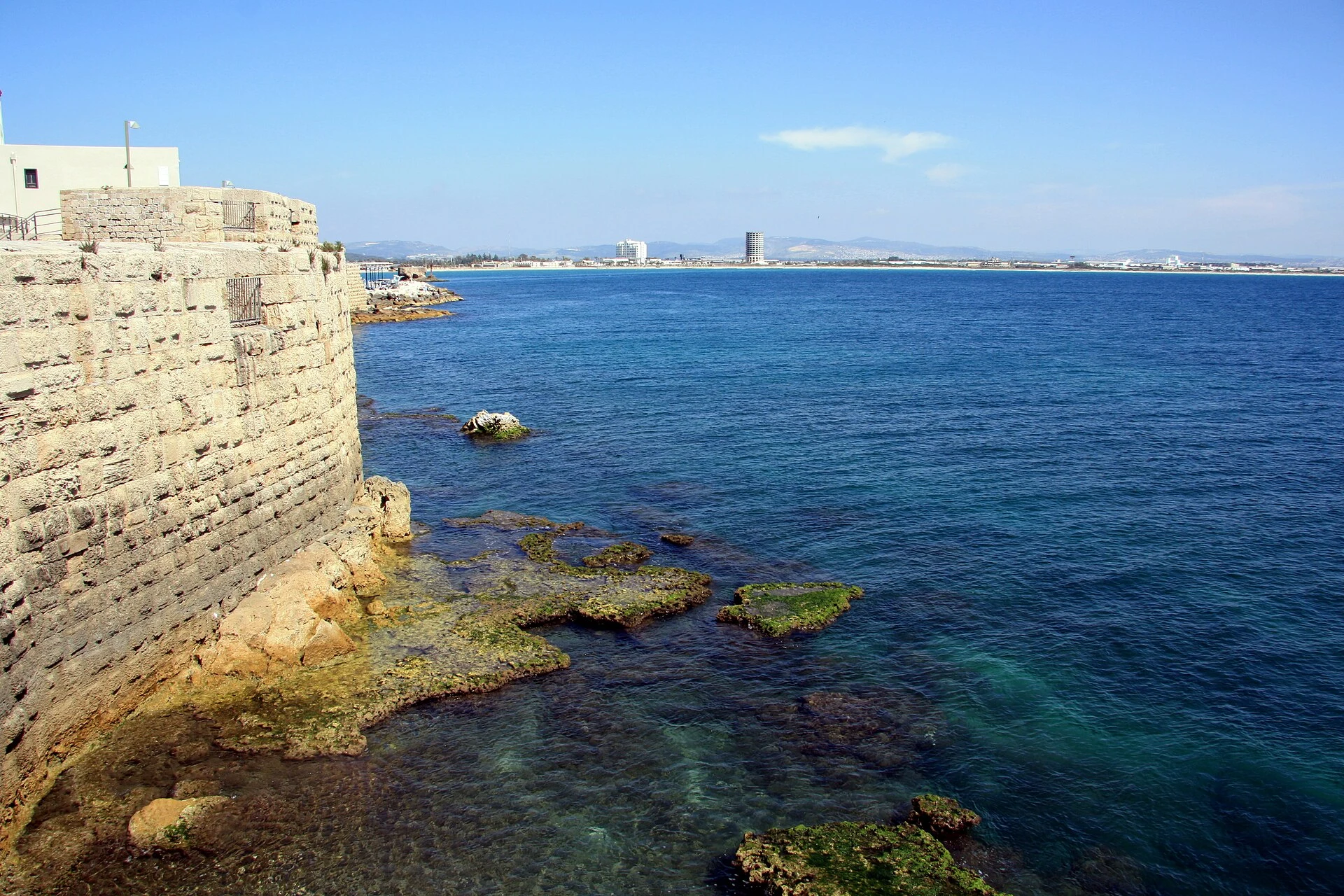 Akko sea wall facing the Mediterranean.