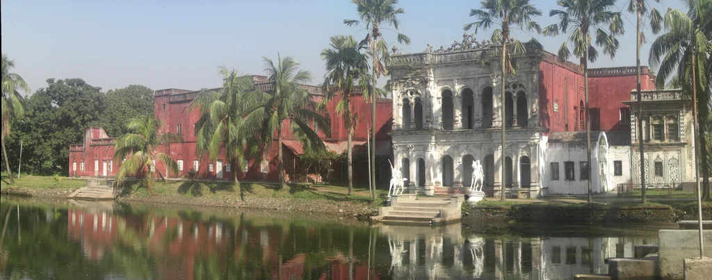 Historic merchant-house façades along the street of Panam Nagar, Sonargaon.