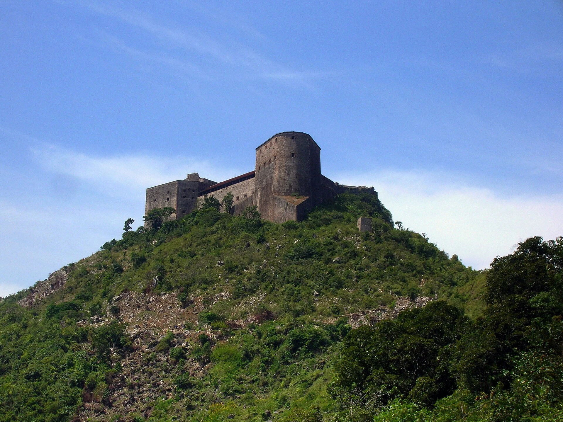 Citadelle Henry on a mountain slope in northern Haiti.
