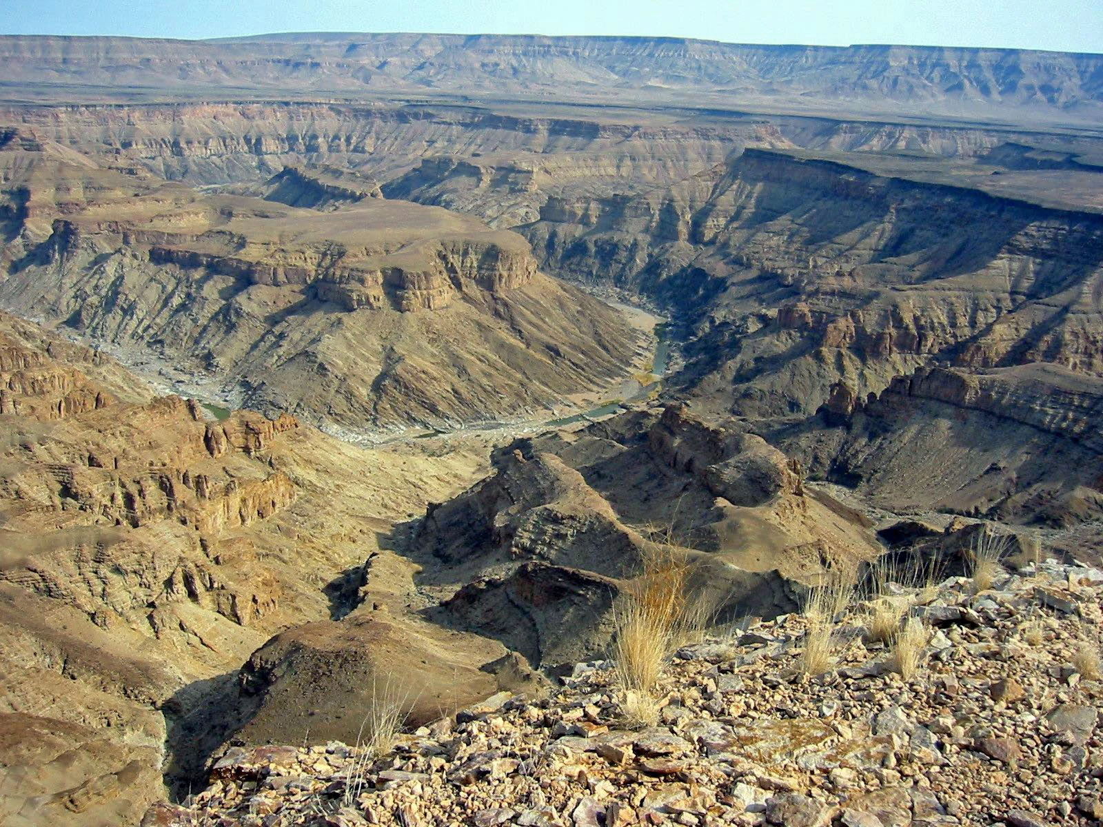 Rocky section of the hiking route in Fish River Canyon.