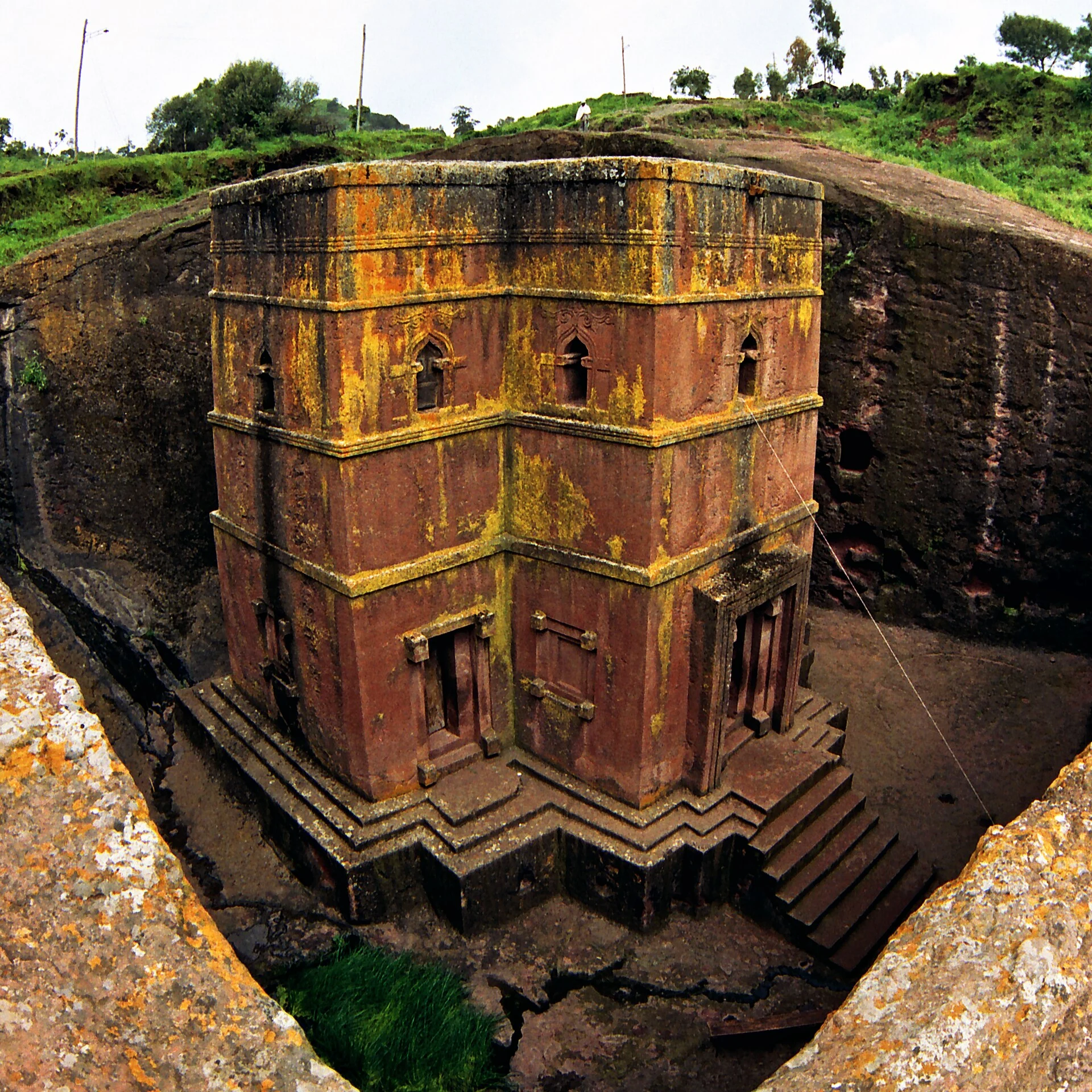 Traditional town setting and circular houses near Lalibela.