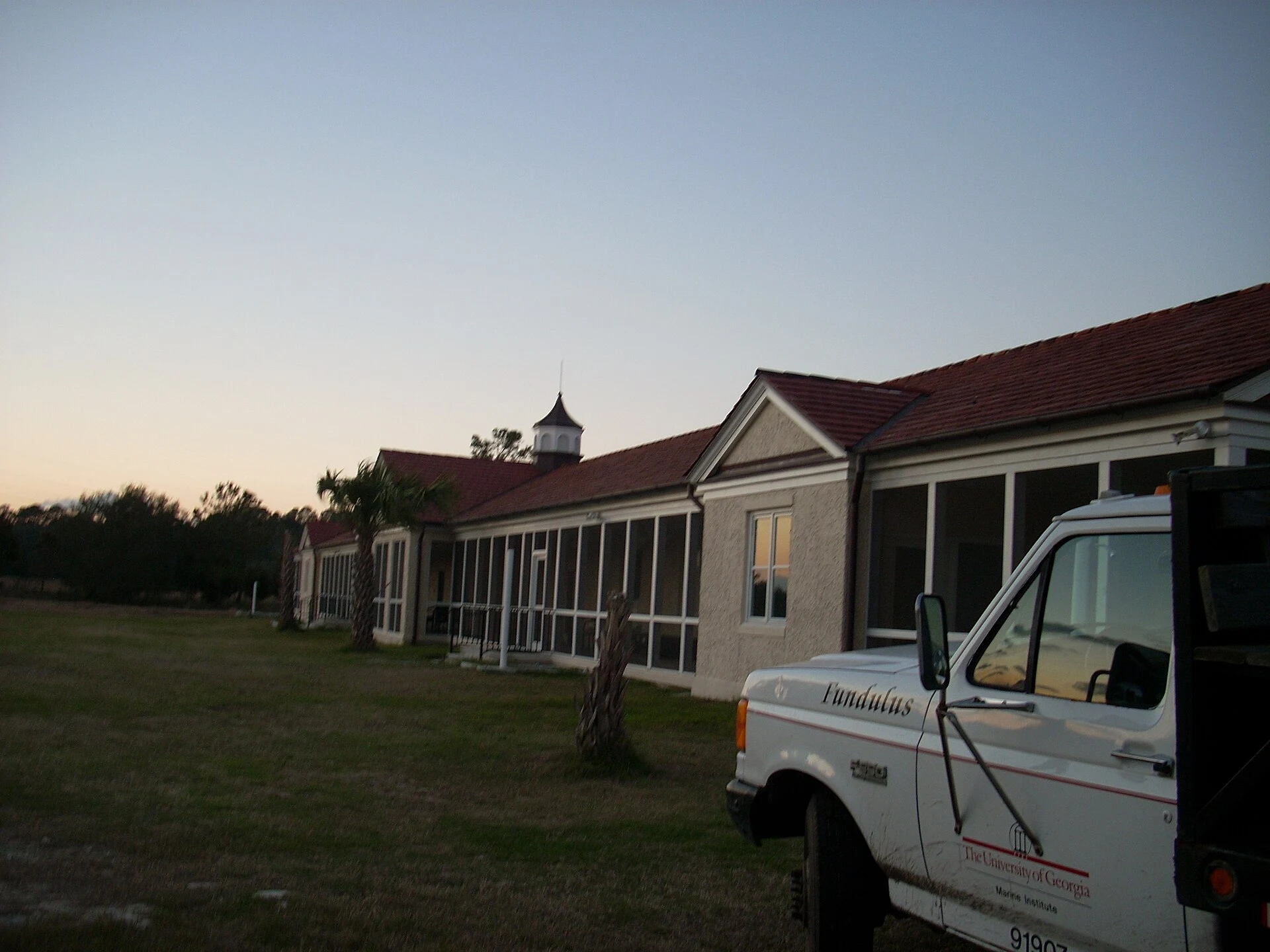 Passenger ferry approaching Sapelo Island through coastal marshes.