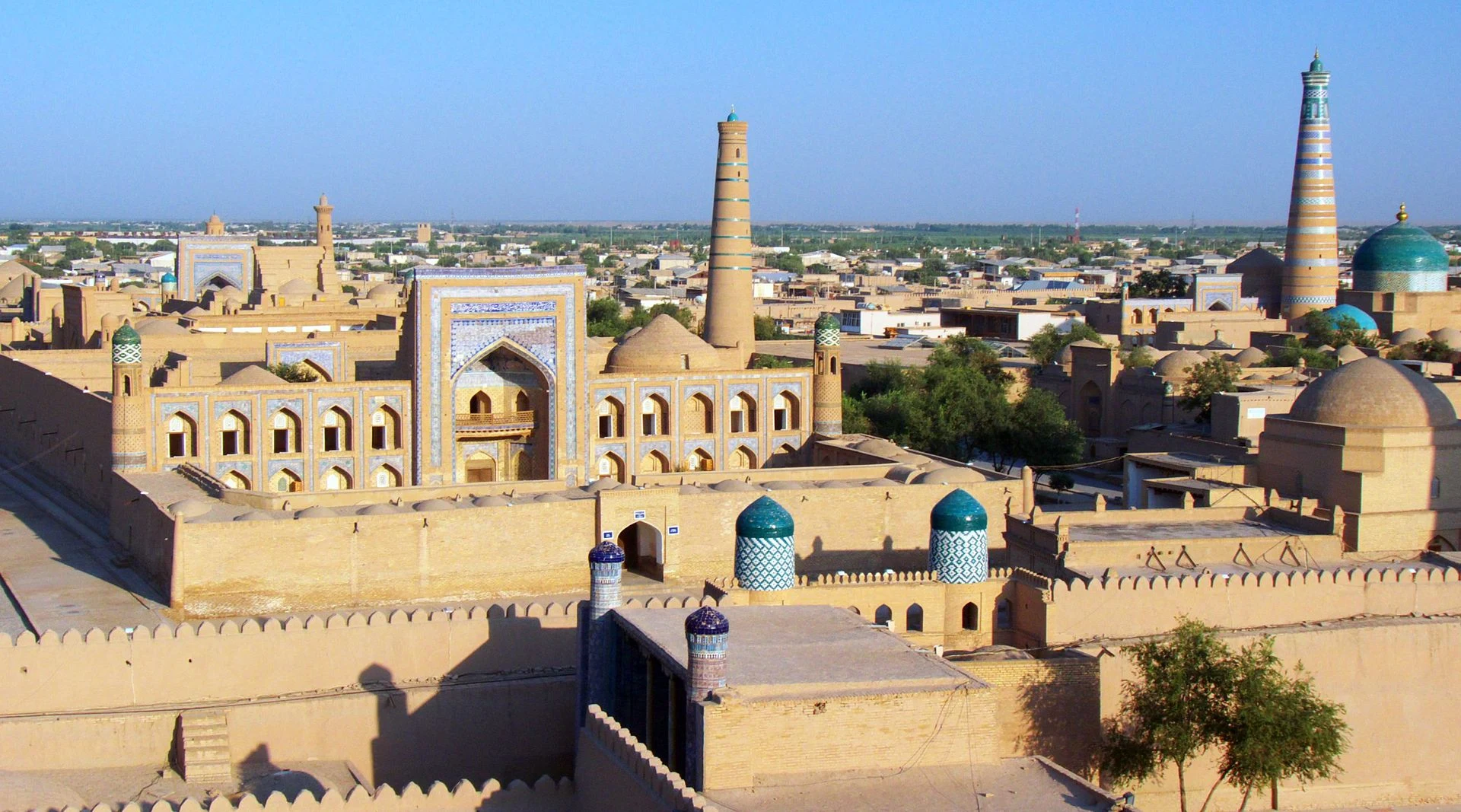 Carved wooden columns inside Juma Mosque in Khiva.