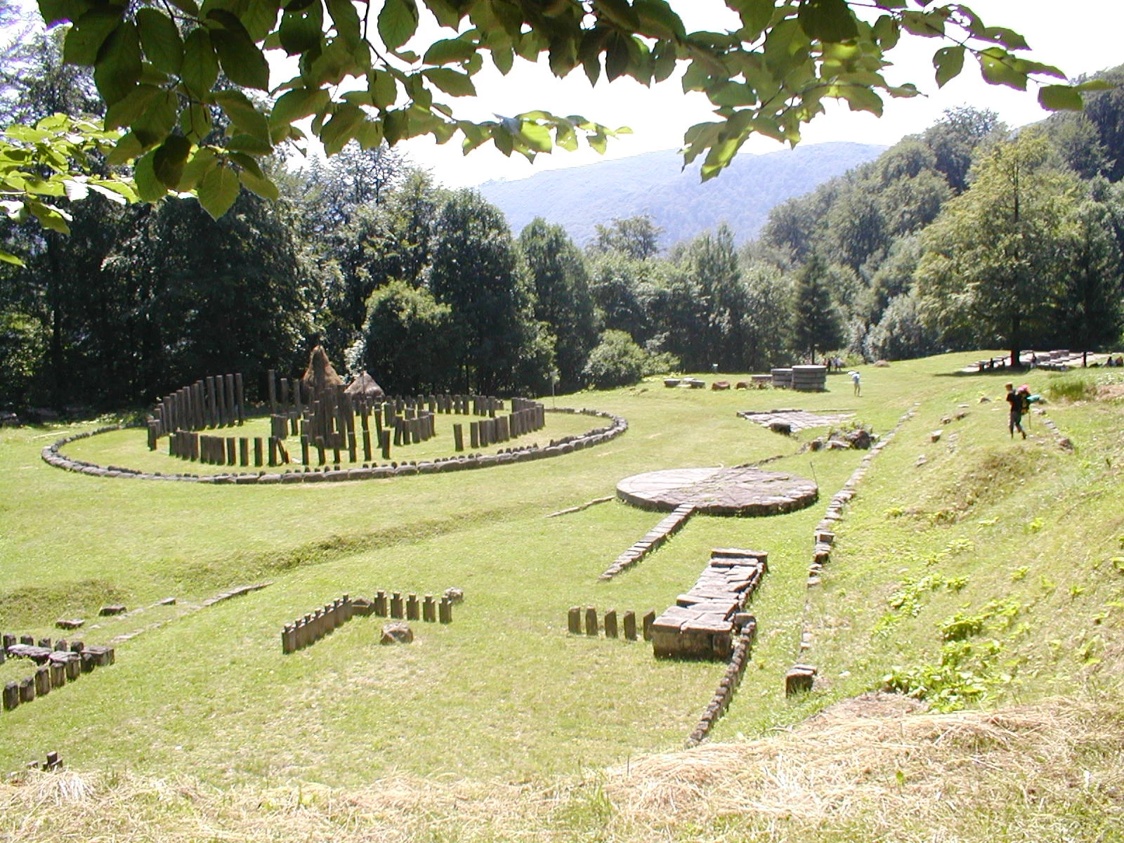 Circular stone sanctuary in the forest at Sarmizegetusa Regia.