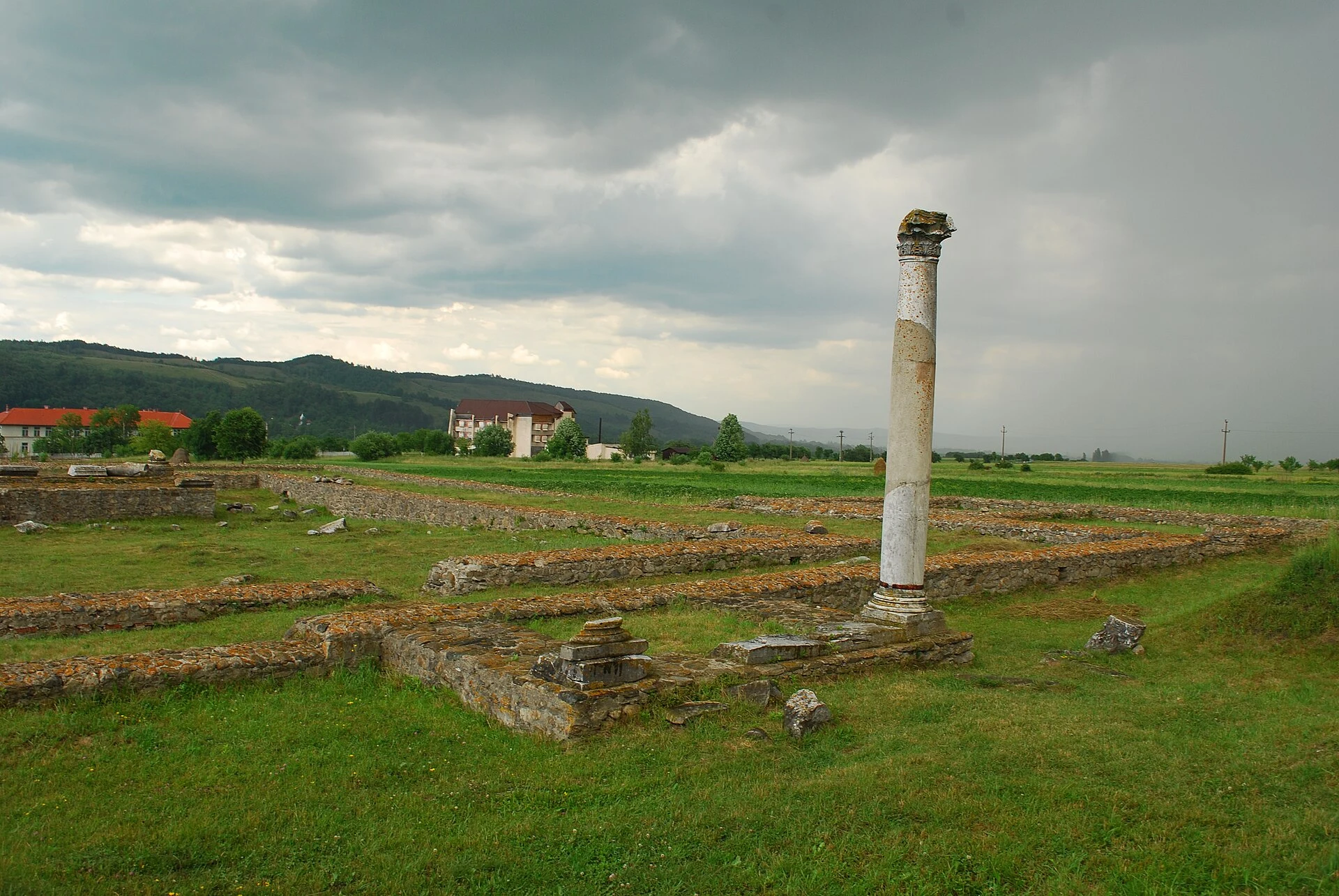 Archaeological remains of the forum at Ulpia Traiana Sarmizegetusa.