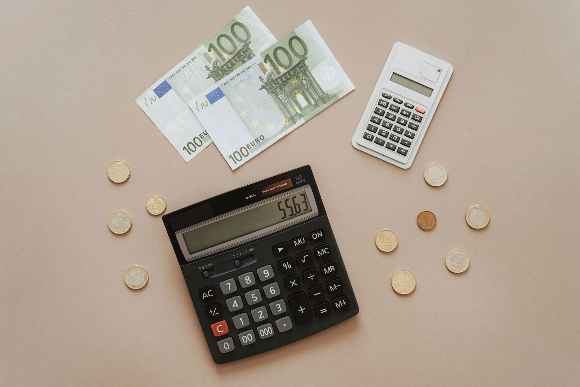 Travel expense-planning materials in a non-identifiable setting.