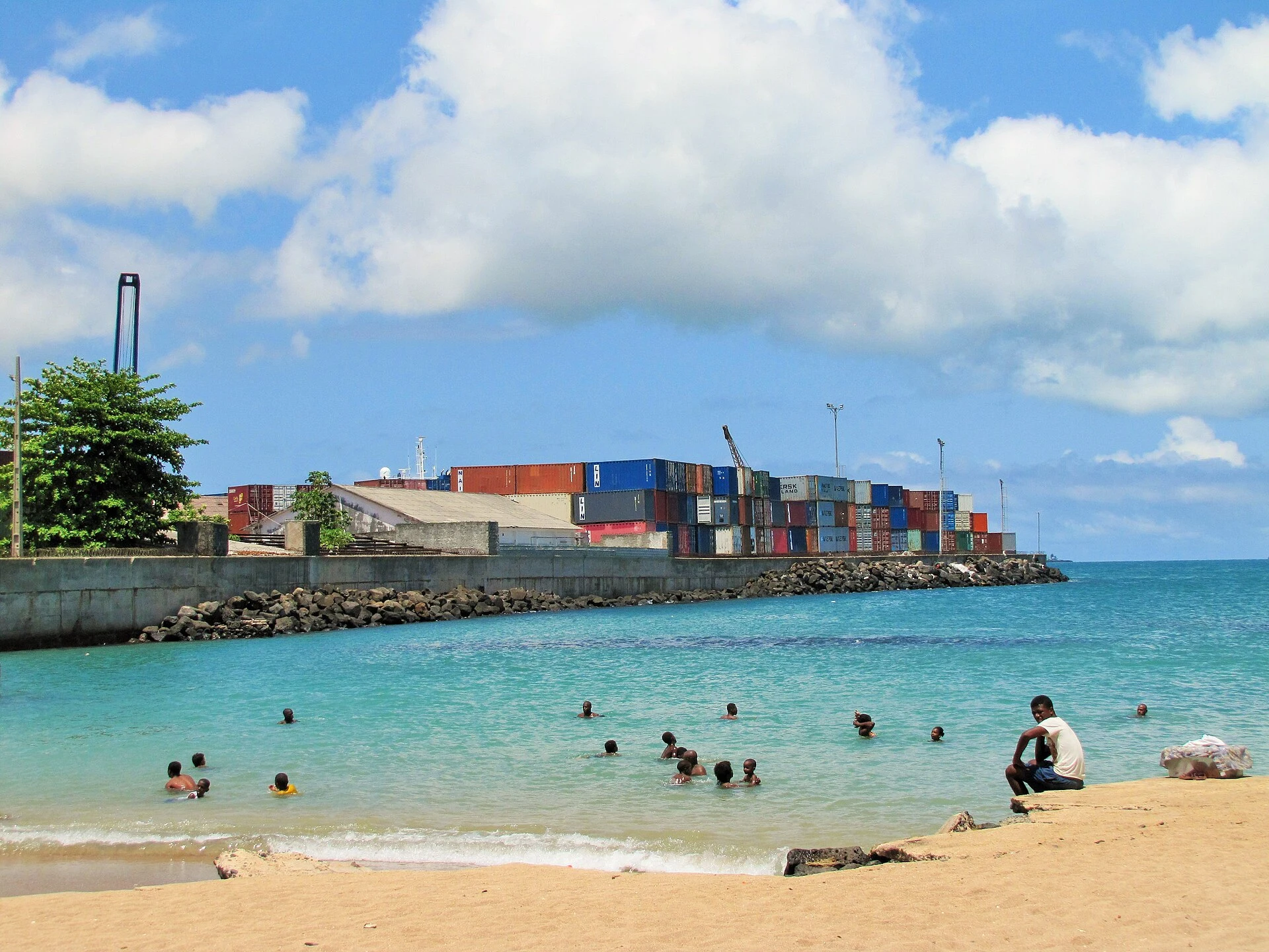 Urban scene in São Tomé, the capital of São Tomé and Príncipe.