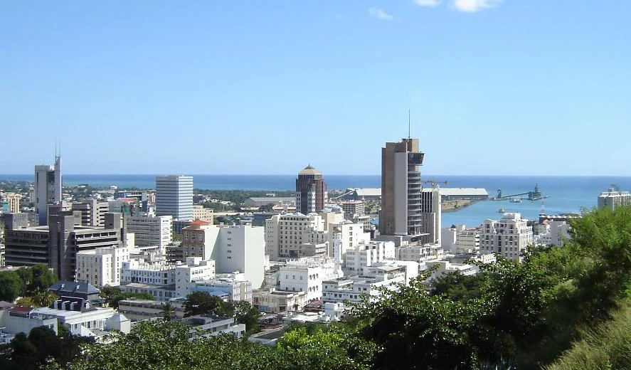 Urban view of Port Louis, the capital of Mauritius.