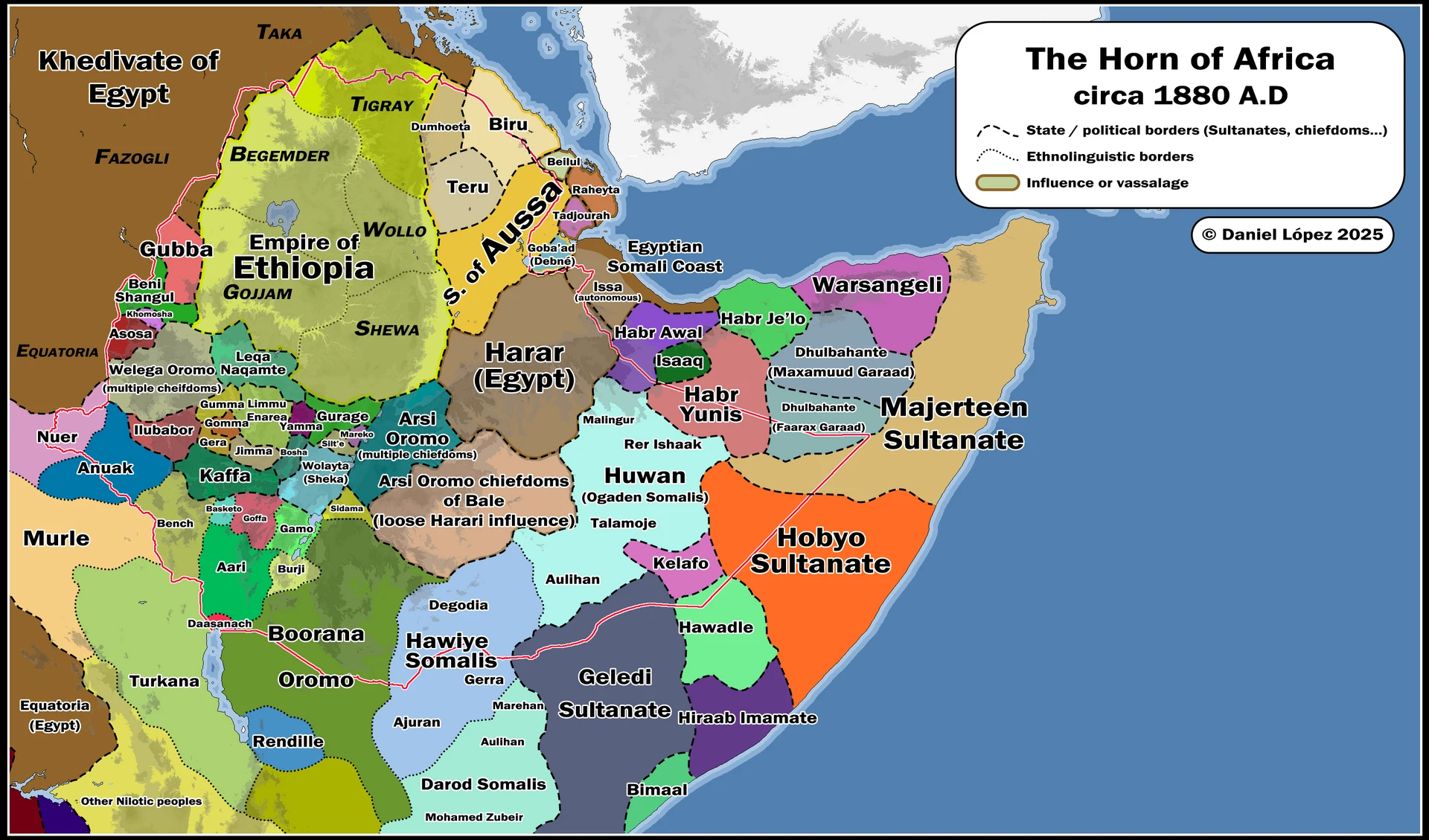 Ein Atlas mit der Region am Horn von Afrika.