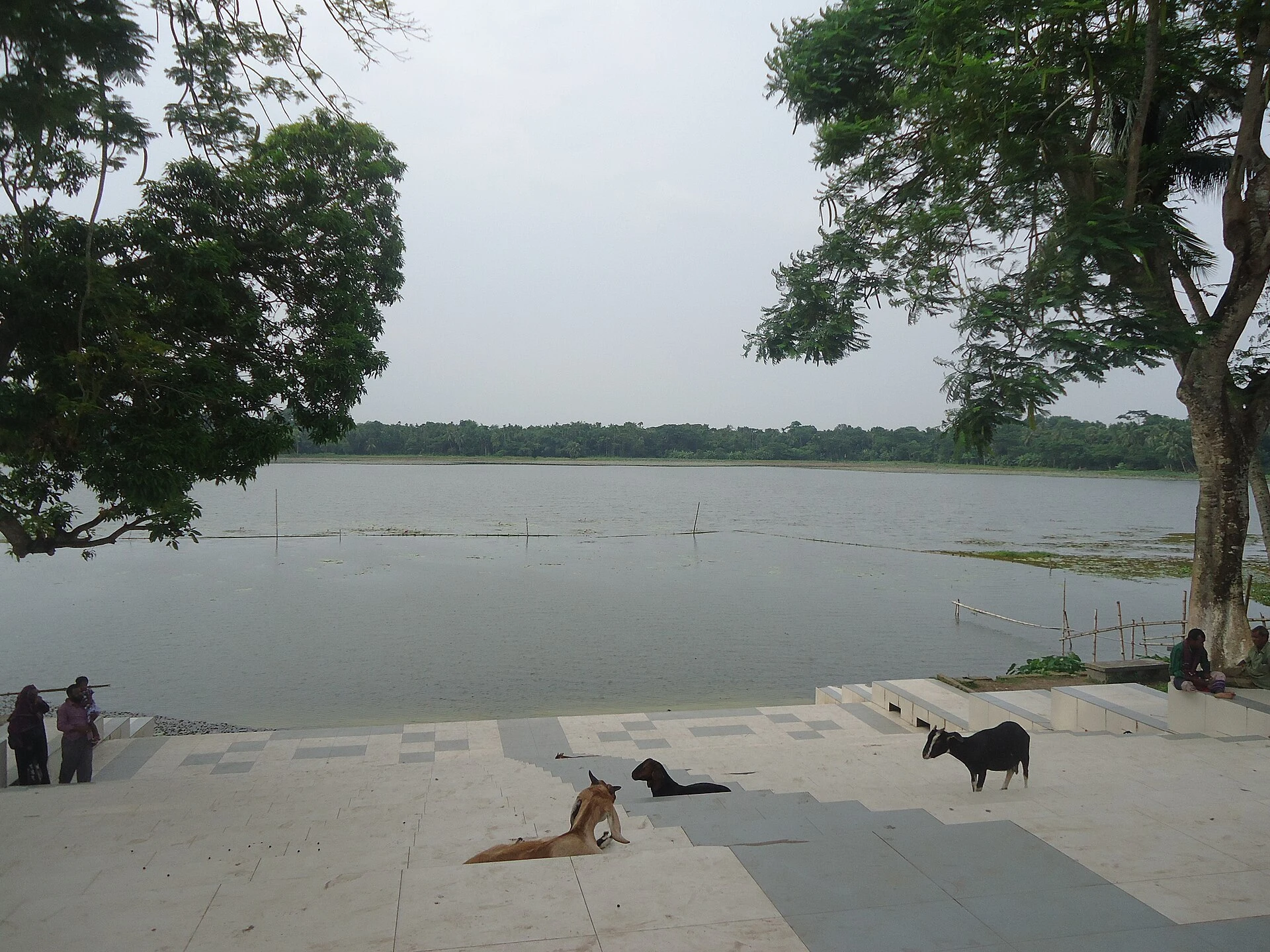 Khan Jahan’s mausoleum beside a pond in Bagerhat.