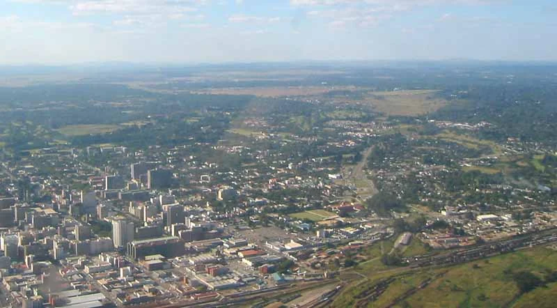 Identifiable urban view of Harare, Zimbabwe’s capital.