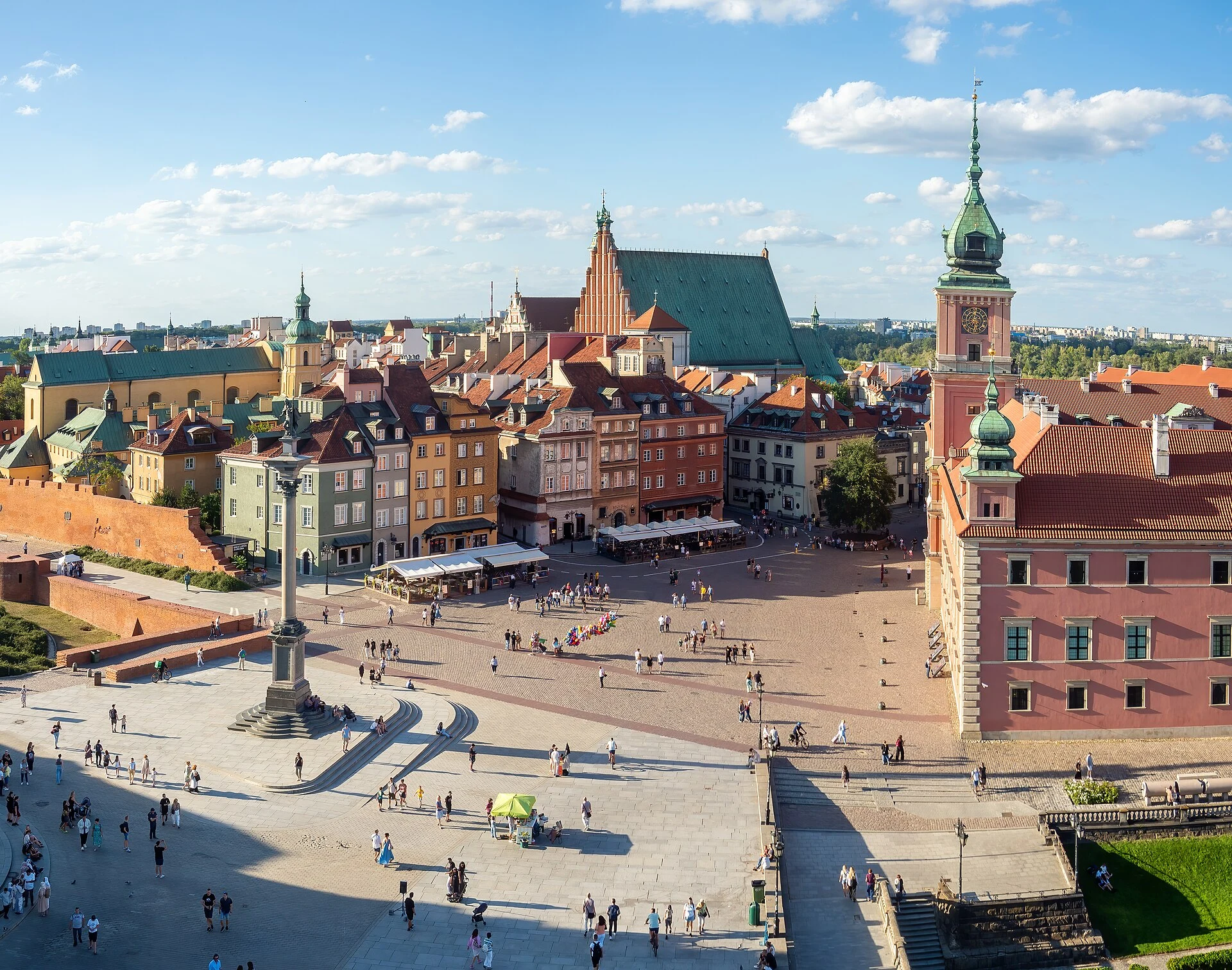 Identifiable view of Warsaw, Poland's capital.