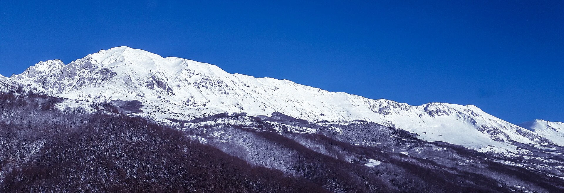 View from Dragoš Sedlo toward Perućica forest and Skakavac waterfall.
