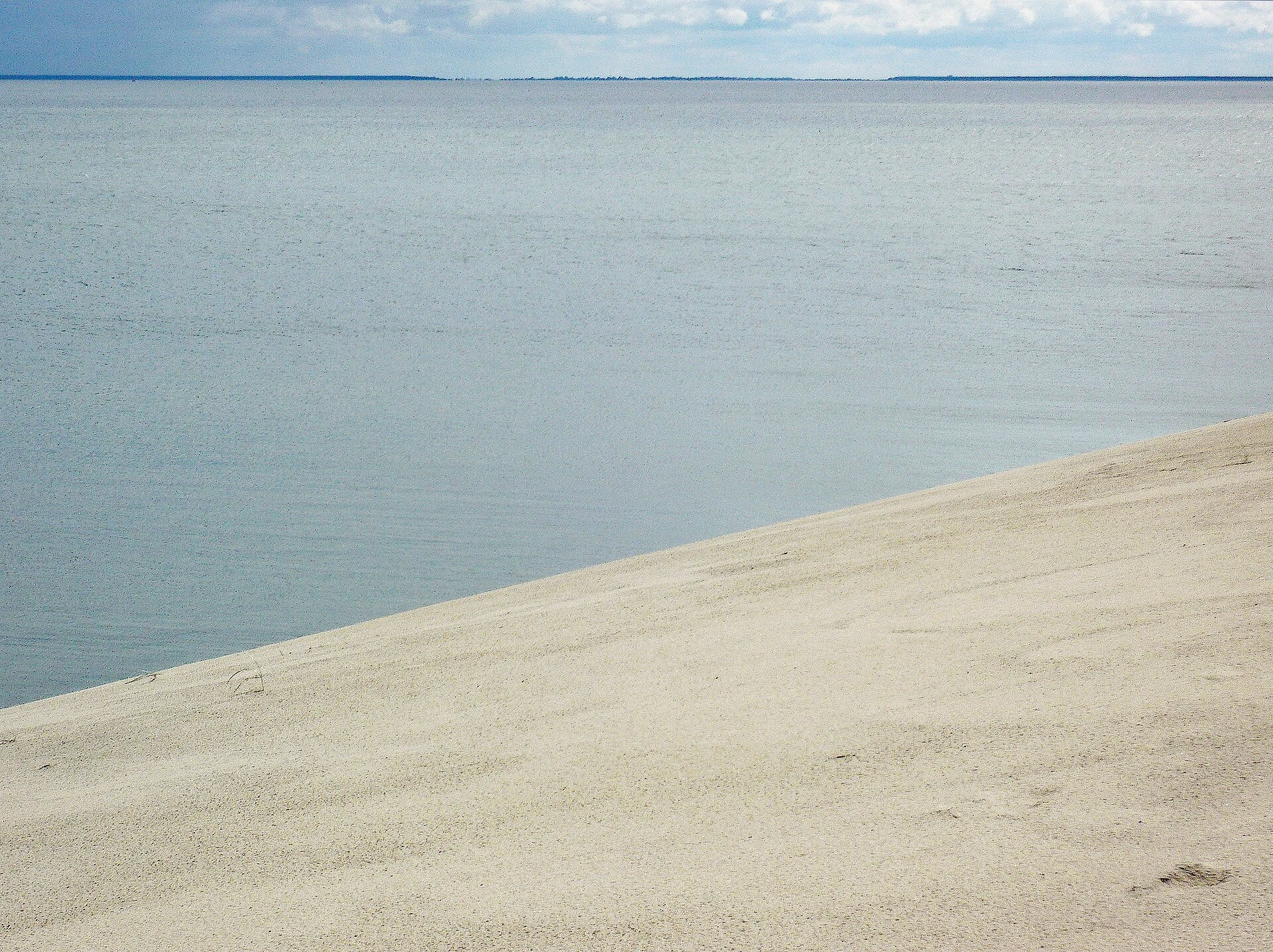 View from Parnidis Dune toward the Curonian Lagoon and pine forest.