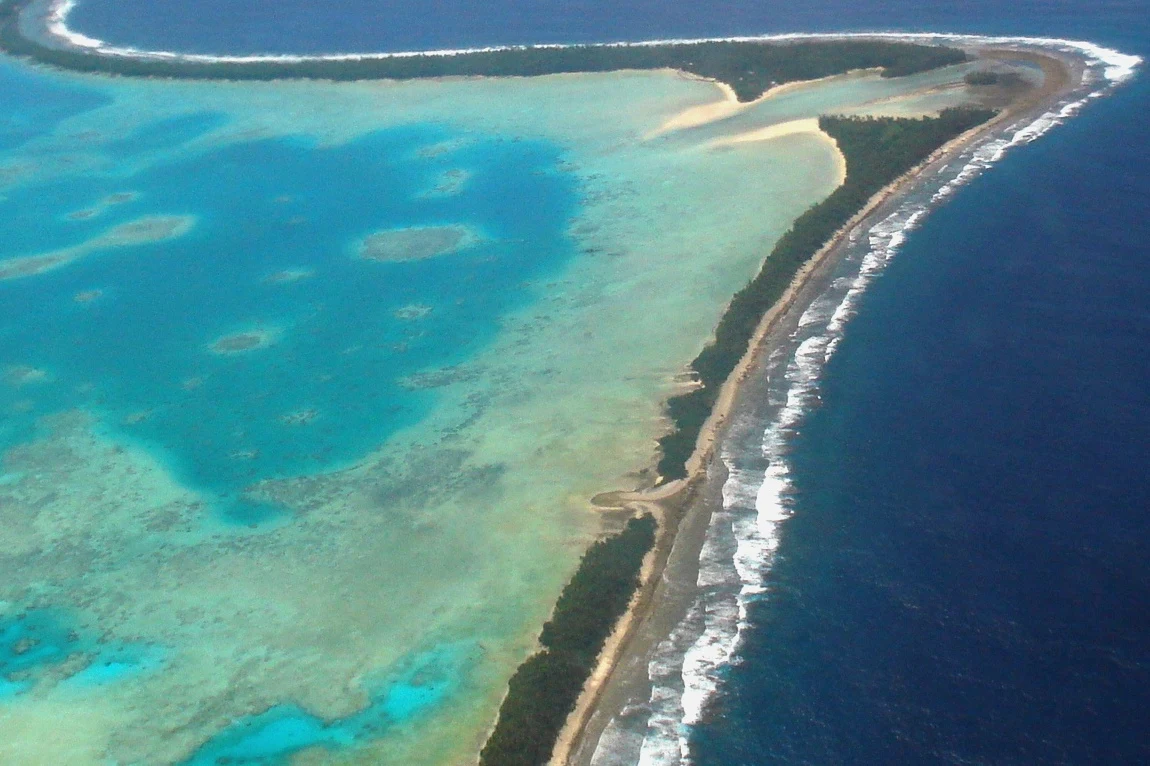 Landschaft des Funafuti-Atolls zur geografischen Einordnung der Hauptstadt.