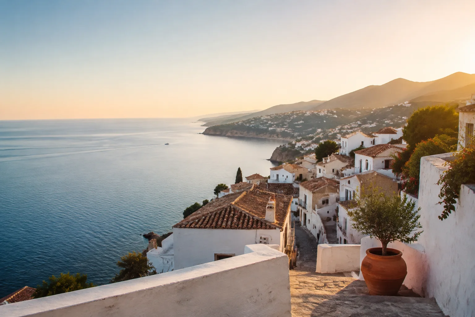 Mediterranean coast at sunrise